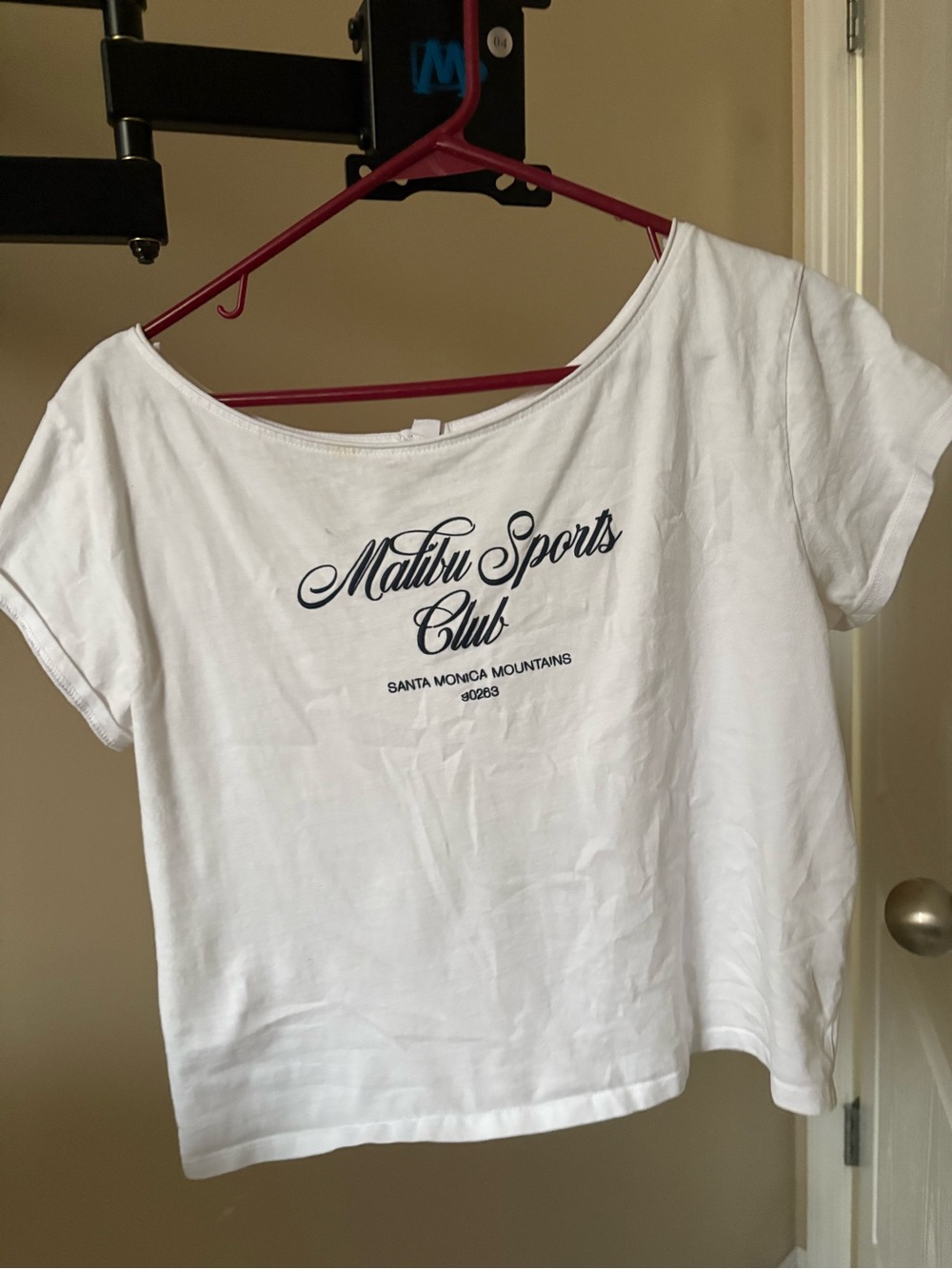 Off the shoulder Malibu Sports Club tee